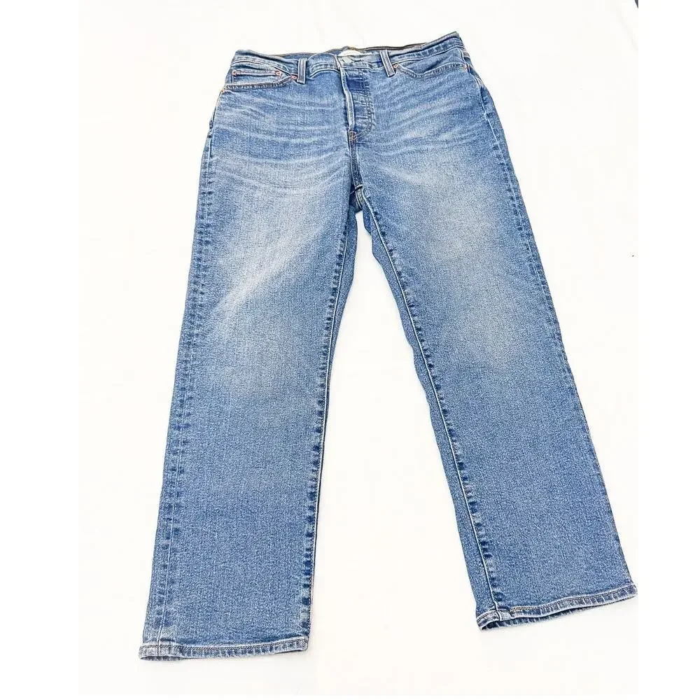 Levi's Wedgie Straight Button Fly Denim Jeans Straight Leg Size 32